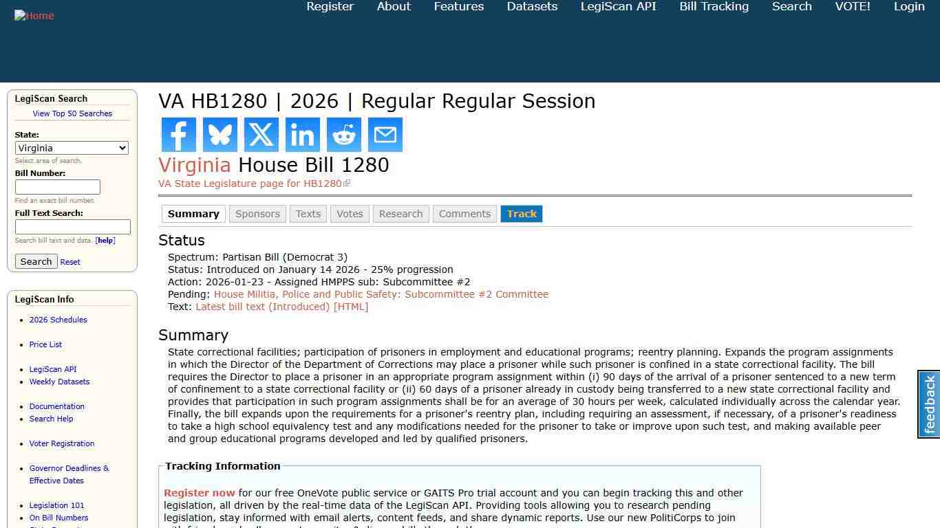 VA HB1280 2026 Regular Regular Session LegiScan
