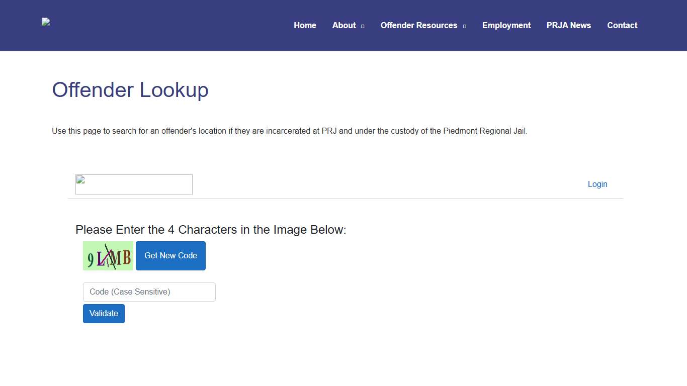 Offender Lookup - Piedmont Regional Jail